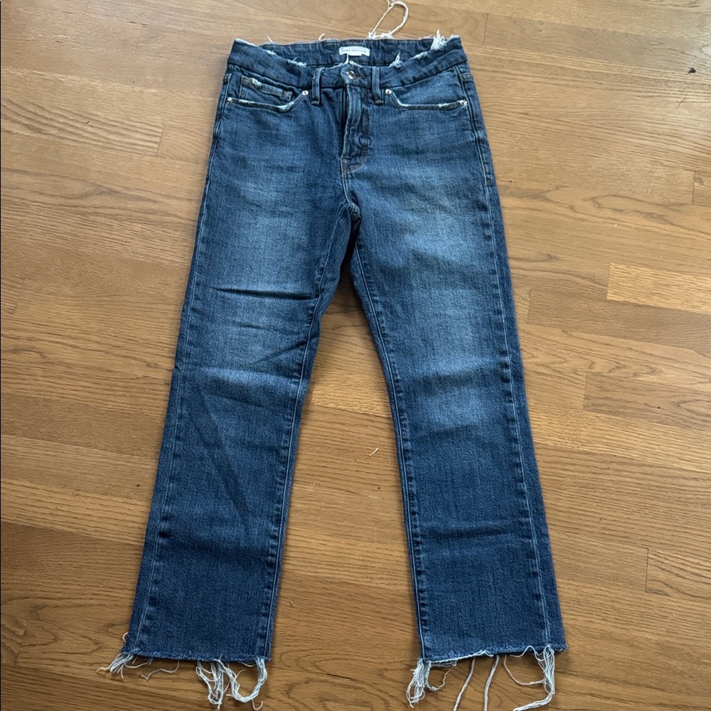 Good American Distressed Blue Denim Jeans size 6